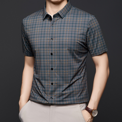 Men's Casual Plaid Short Sleeve Shirt(50% OFF)