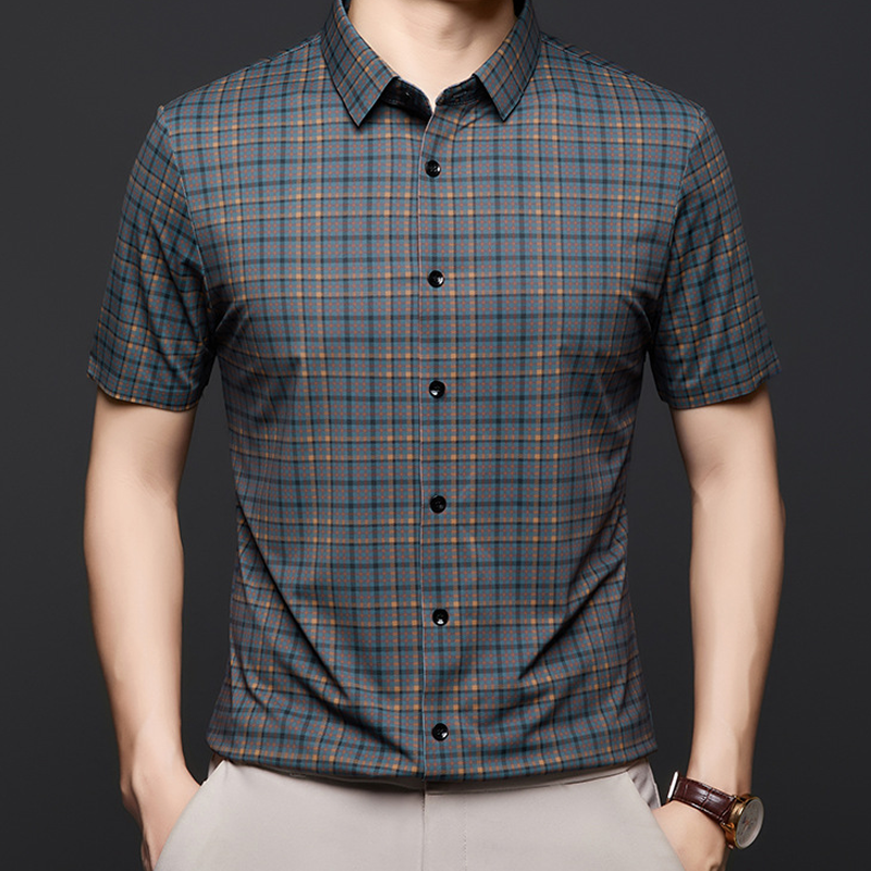 Men's Casual Plaid Short Sleeve Shirt(50% OFF)