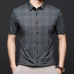 Men's Casual Plaid Short Sleeve Shirt(50% OFF)