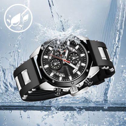 Large Dial Calendar Quartz Business Watch