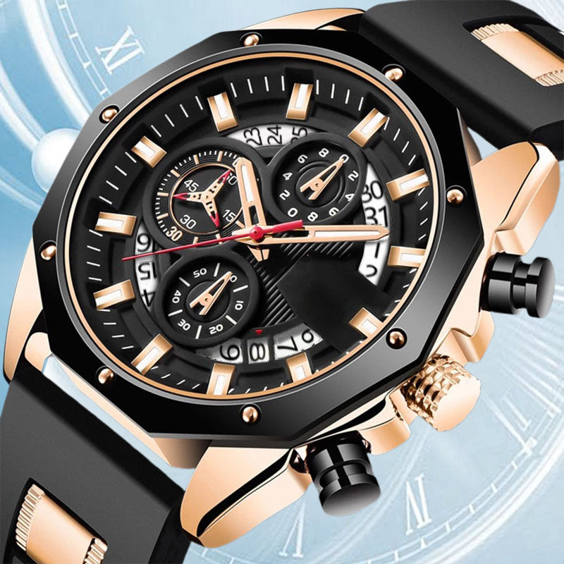 Large Dial Calendar Quartz Business Watch