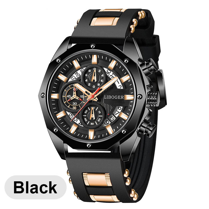 Large Dial Calendar Quartz Business Watch
