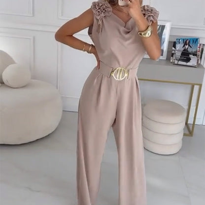 ⏳Time-Limited Special⏰Women's Floral-Embellished Sleeveless Jumpsuit