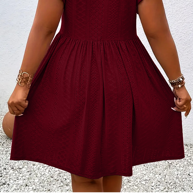 ✨ LIMITED-TIME 50% OFF! 👗 Women's V-Neck Ruffle Trim Dress – Flattering. Soft & Perfect for Any Event 🌸