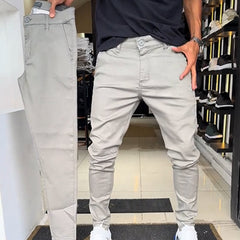 Men's Slim-Fit Casual Solid Color Pants