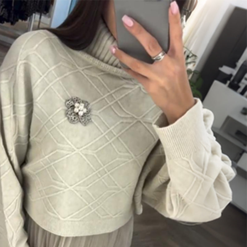 🌟 Hot Sale Deals-WOMEN'S ELEGANT TURTLENECK SWEATER & TULLE SKIRT 2-PIECE SET