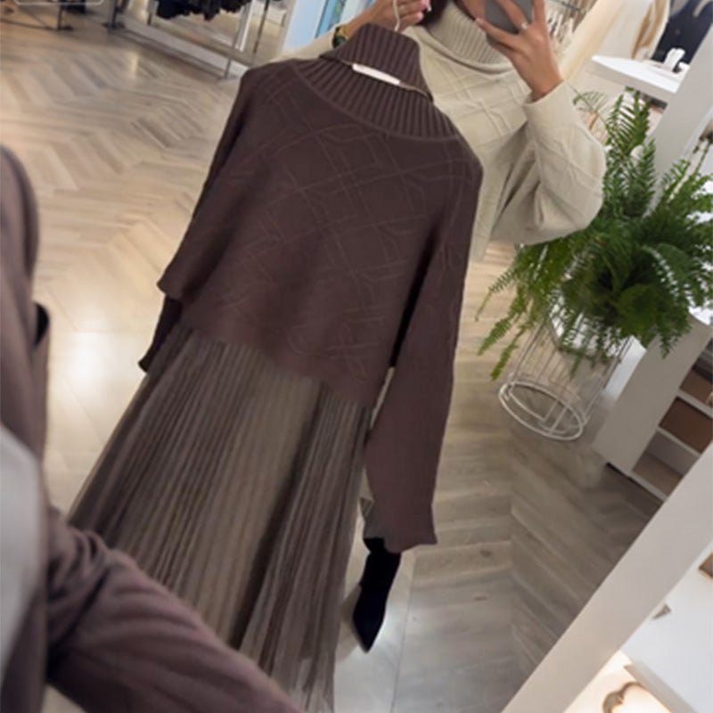 🌟 Hot Sale Deals-WOMEN'S ELEGANT TURTLENECK SWEATER & TULLE SKIRT 2-PIECE SET