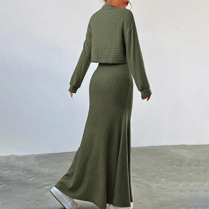 Women's Casual Top & Skirt 2-Piece Set