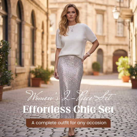 ⏳Time-Limited Special⏰Women's Knit Top and Sequin Skirt 2-Piece Set💕