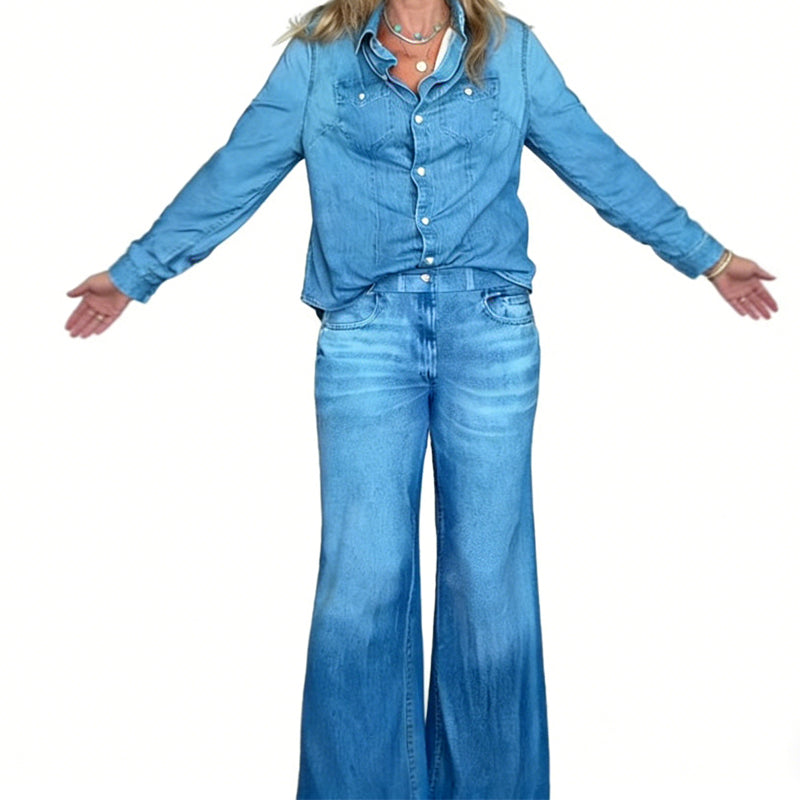 ⏳Time-Limited Special⏰Women's Faux Denim Pajama 2-Piece Set