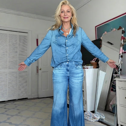 ⏳Time-Limited Special⏰Women's Faux Denim Pajama 2-Piece Set