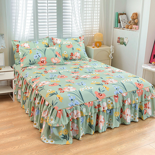 🛏️ 49% OFF NOW! 🎀 3-Piece Ruffled Bed Skirt Set – Elegant Design. Easy Fit & Complete Coverage 🛌