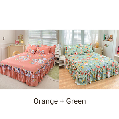 🛏️ 49% OFF NOW! 🎀 3-Piece Ruffled Bed Skirt Set – Elegant Design. Easy Fit & Complete Coverage 🛌