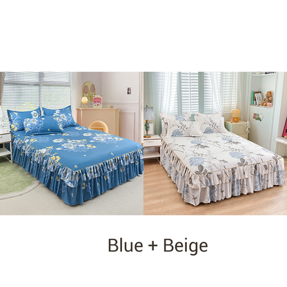 🛏️ 49% OFF NOW! 🎀 3-Piece Ruffled Bed Skirt Set – Elegant Design. Easy Fit & Complete Coverage 🛌