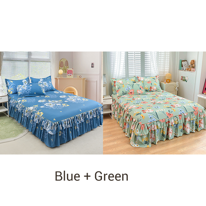 🛏️ 49% OFF NOW! 🎀 3-Piece Ruffled Bed Skirt Set – Elegant Design. Easy Fit & Complete Coverage 🛌