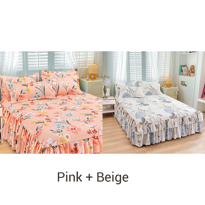 🛏️ 49% OFF NOW! 🎀 3-Piece Ruffled Bed Skirt Set – Elegant Design. Easy Fit & Complete Coverage 🛌