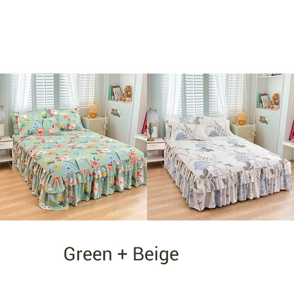 🛏️ 49% OFF NOW! 🎀 3-Piece Ruffled Bed Skirt Set – Elegant Design. Easy Fit & Complete Coverage 🛌
