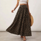 Flowy Leopard Print High Waist Maxi Skirt