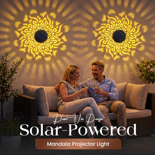 🌞 Solar-Powered Mandala Light Projector – Decorative and Atmospheric Effect for Gardens and Outdoor Areas ✨🌸