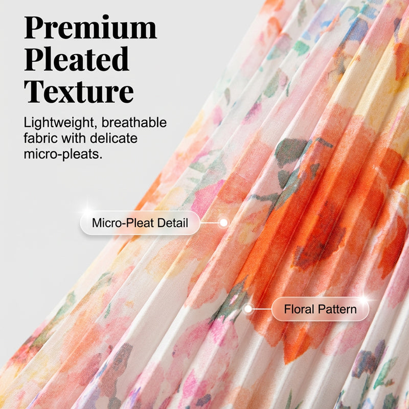 💥 Special Sale 50% OFF💥Women's Sleeveless Floral Print Pleated Dress