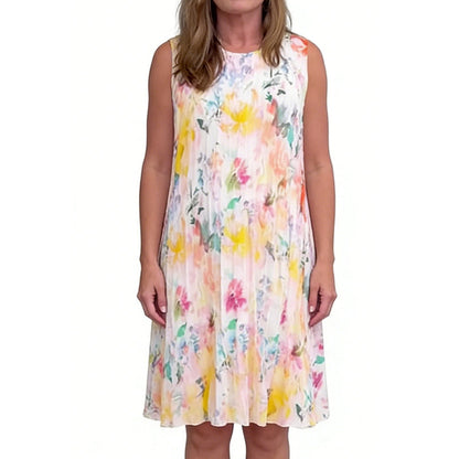 💥 Special Sale 50% OFF💥Women's Sleeveless Floral Print Pleated Dress