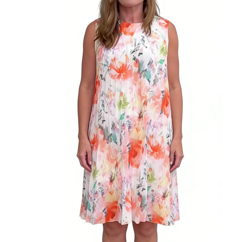 💥 Special Sale 50% OFF💥Women's Sleeveless Floral Print Pleated Dress