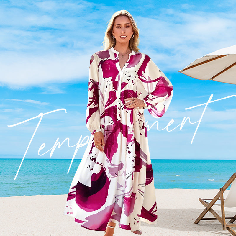 🔥Hot Sale Deals-Women's Floral V-Neck Maxi Dress