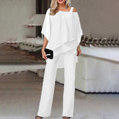 ⏳Time-Limited Special⏰Women's Irregular Chiffon Tops & Wide-Leg Pants Set