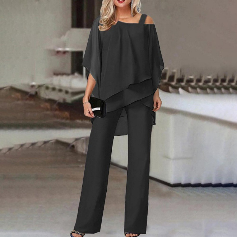 ⏳Time-Limited Special⏰Women's Irregular Chiffon Tops & Wide-Leg Pants Set