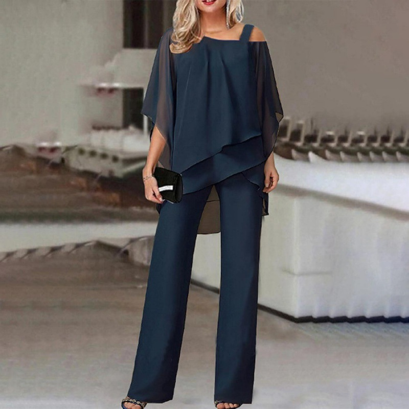 ⏳Time-Limited Special⏰Women's Irregular Chiffon Tops & Wide-Leg Pants Set