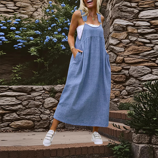 👗Women's Casual Loose Overall Dress – Relaxed Fit. Side Pockets & Breathable Fabric ✨