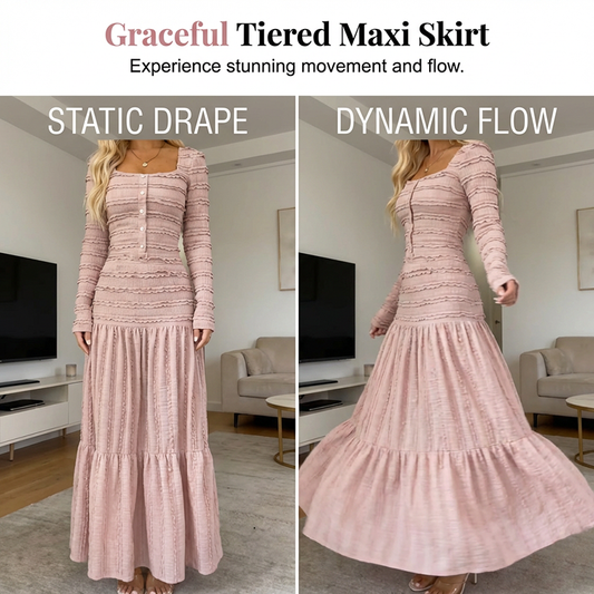👗 55% OFF NOW! 💕 Square Neck Maxi Dress – Flattering Fit. Soft Fabric & Perfect for Any Occasion 🌸