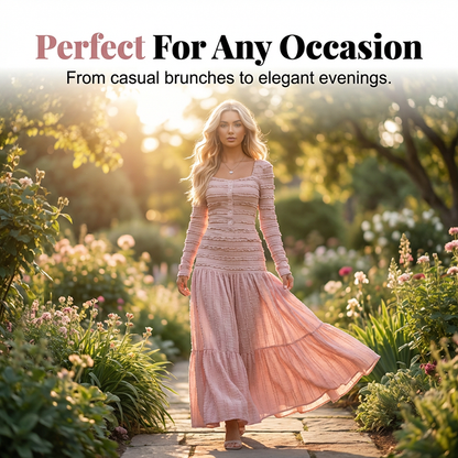 👗 55% OFF NOW! 💕 Square Neck Maxi Dress – Flattering Fit. Soft Fabric & Perfect for Any Occasion 🌸