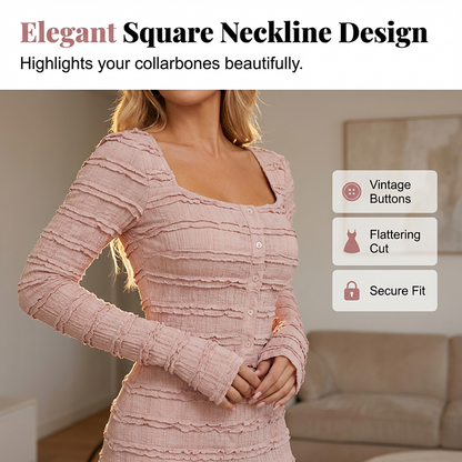 👗 55% OFF NOW! 💕 Square Neck Maxi Dress – Flattering Fit. Soft Fabric & Perfect for Any Occasion 🌸