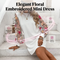 🔥Limited-time offer-Women's Floral Embroidered Mesh Sleeve Dress