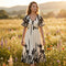 👗50% OFF NOW!🌸Women's Botanical Print Midi Dress – V-Neck. A-Line & Flutter Sleeves🌿