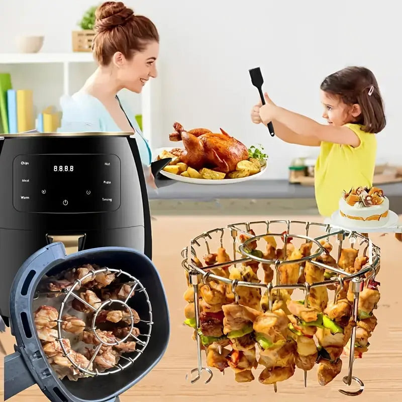 🔥New Hot Selling❤️‍🔥 Stainless Steel Round Oven Grill with Skewer