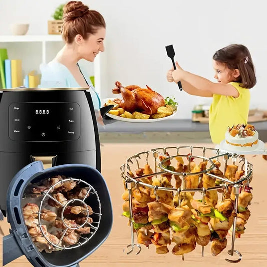 🔥New Hot Selling❤️‍🔥 Stainless Steel Round Oven Grill with Skewer