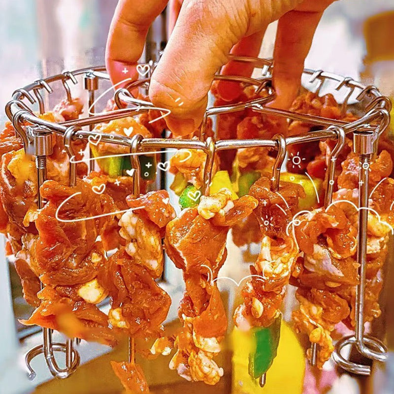 🔥New Hot Selling❤️‍🔥 Stainless Steel Round Oven Grill with Skewer
