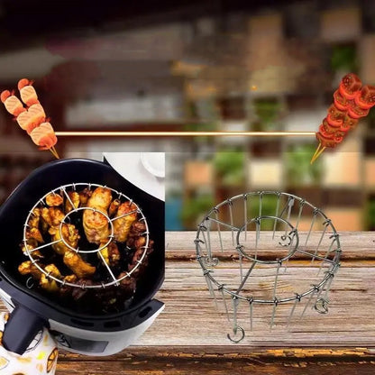 🔥New Hot Selling❤️‍🔥 Stainless Steel Round Oven Grill with Skewer