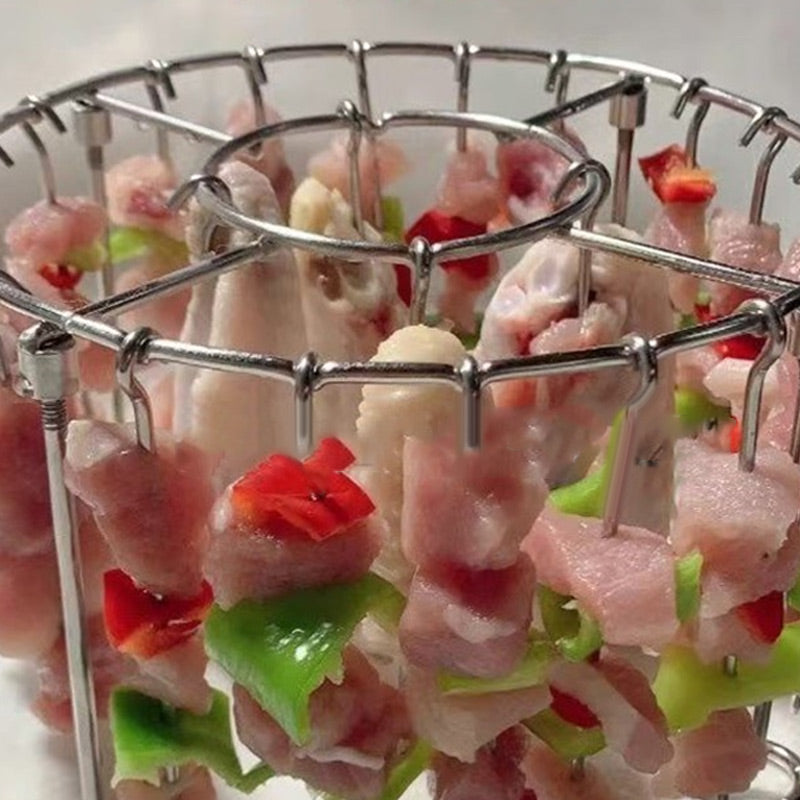 🔥New Hot Selling❤️‍🔥 Stainless Steel Round Oven Grill with Skewer
