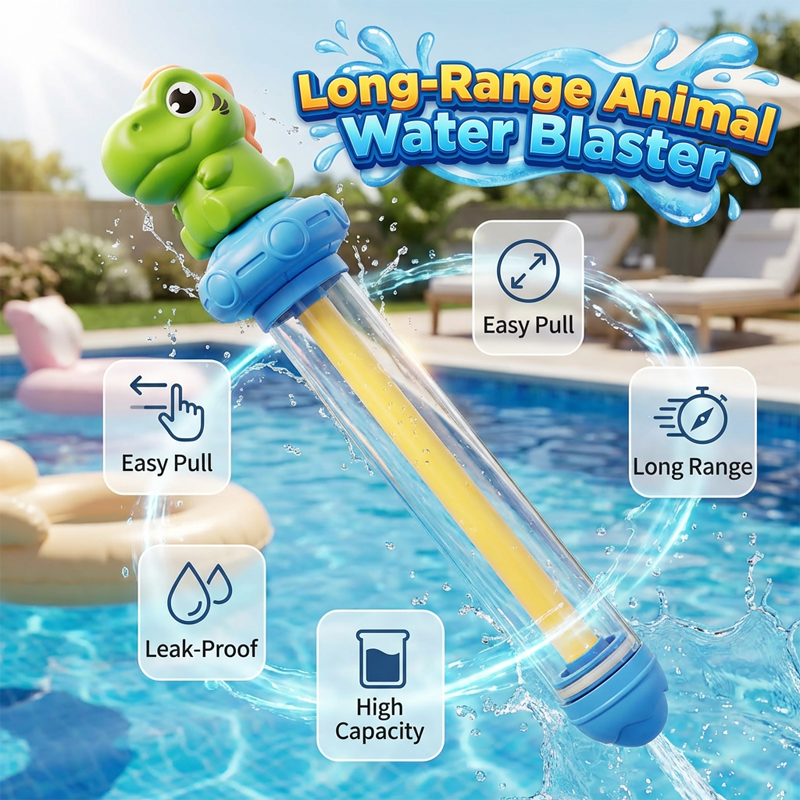 ⏰🔥LIMITED TIME 50% OFF! 🐾 Cartoon Animal Pull-Action Water Gun Toy – Fun. Safe & Perfect for Outdoor Play 💦🎉