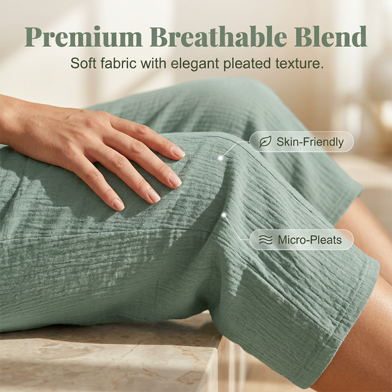 📢📢50% off new arrivals-Women's Solid-Color Pleated Cotton-Linen Cropped Pants