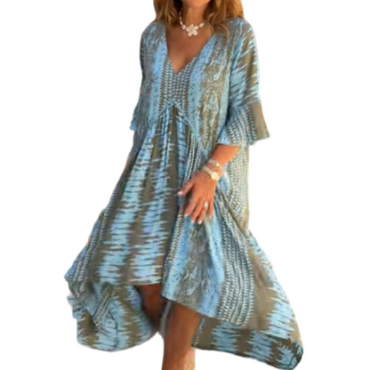 📢📢50% off new arrivals-Women's Casual Boho Print Midi Dress