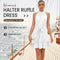 Sleeveless Halter Neck Ruffle Hem Dress